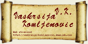 Vaskrsija Komljenović vizit kartica